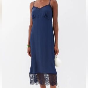 SIMONE ROCHA LACE TRIMMED SLIP DRESS